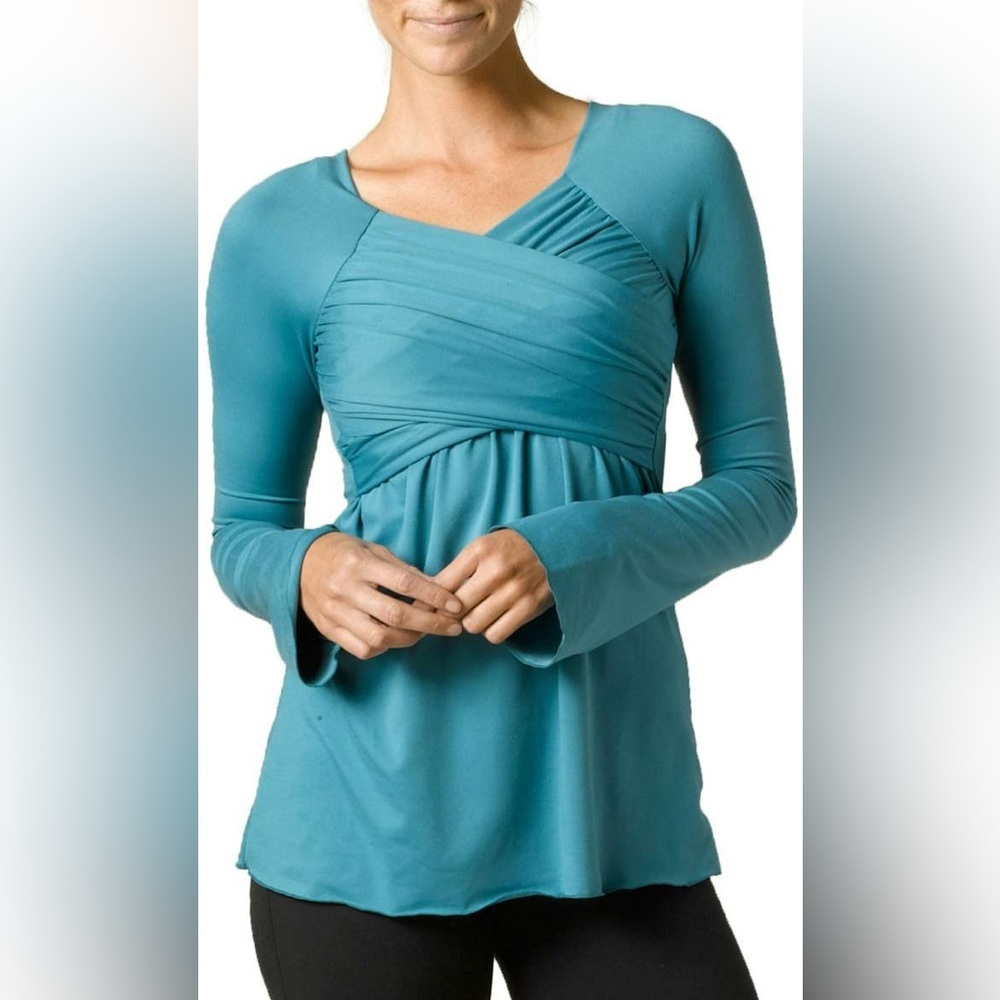 PRANA | Teal Tally Criss Cross Front Top - Sz M